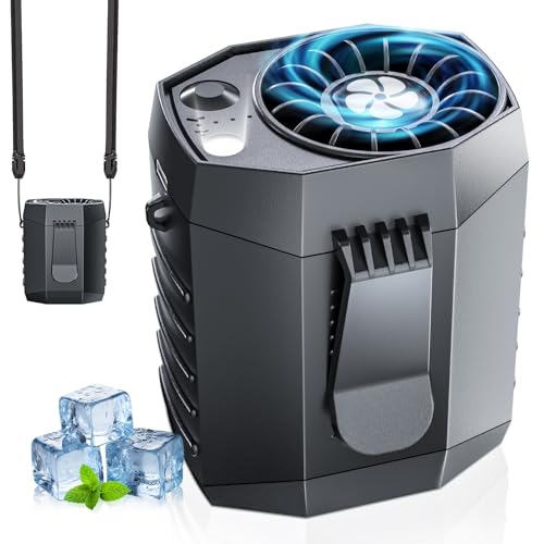 JKBOOM 2026 Smart Portable Rechargeable Fan with LED Light & 25H Runtime, 4-Speed 9200RPM Turbo Cooling Personal Waist Fa...
