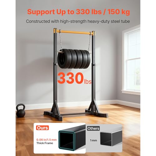 VEVOR Pull Up Bar, 330LBS Capacity Portable Pullup Bar Station, Pullup Bars Free Standing with H-Frame Structure & Heavy-D...