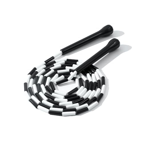 Experience Smooth and Adjustable Jumping with the IDOU Beaded Jump Rope - Unbreakable Handles, Tangle-Free Rotation, and C...