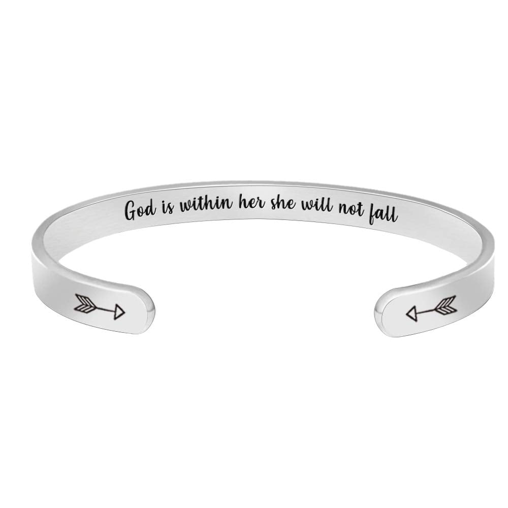 Easter Basket Stuffers for Teens, Christian Gifts for Women Her Easter Gifts for Teens Inspirational Bracelets Cuff Bangle