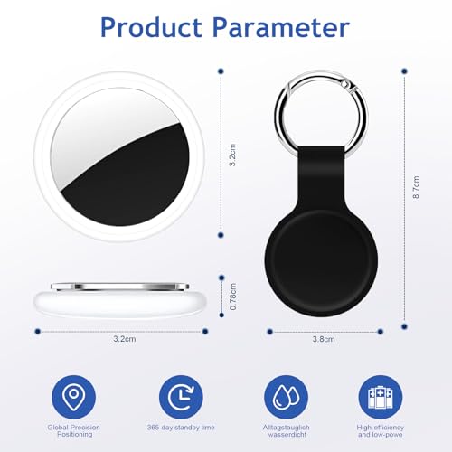 Air Tracker Tag 2 Pack [Apple MFi Certified] with Find My(iOS Only), Key Finder with No App Needed, Waterproof, 365-Day St...