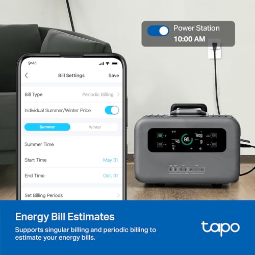TP-Link 𝗧𝗮𝗽𝗼 Smart Plug Wi-Fi Mini, Energy Monitoring, Compatible with Alexa & Google Home & Samsung SmartThings, Time...