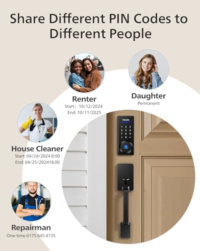 Philips Wi-Fi Smart Lock with Handle, Keyless Entry Keypad Door Lock with Handle, Front Door Deadbolt Set with WiFi Gatewa...