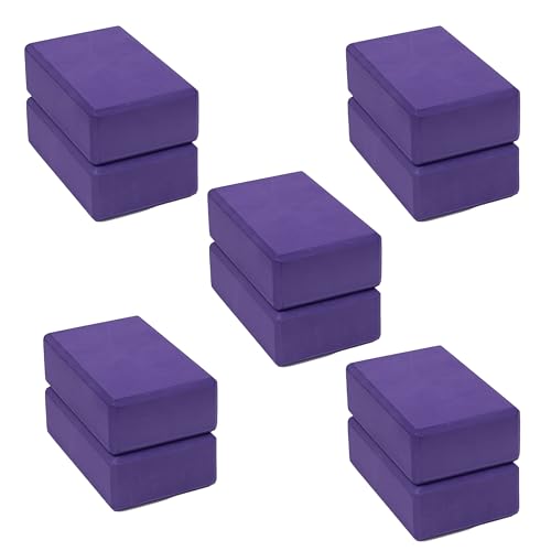 Upward Fit 3" Yoga Block, 10 Pack Bulk EVA Foam Yoga Blocks, Firm and Supportive Yoga Brick, Balance Foam for Stretching, ...