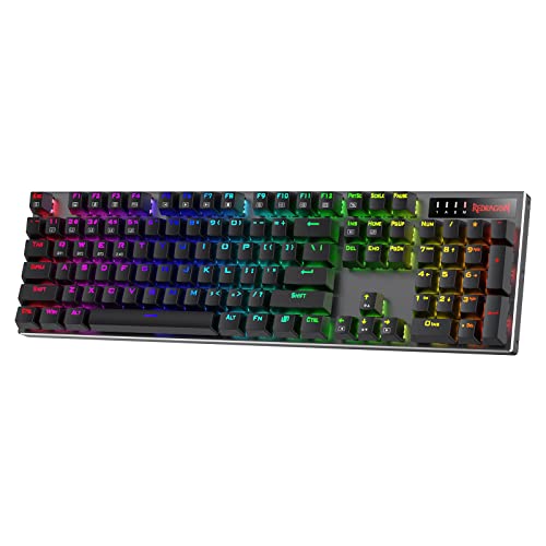 Redragon K556 PRO Upgraded Wireless RGB Gaming Keyboard, BT/2.4Ghz Tri-Mode Aluminum Mechanical Keyboard w/No-Lag Connecti...