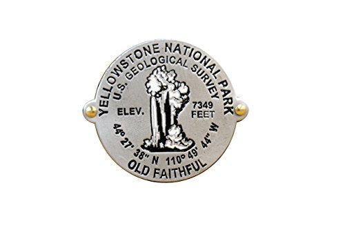 Yellowstone National Park - Old Faithful Benchmark - Hiking Stick Medallion
