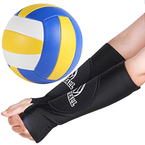 obmwang 2 Pieces Volleyball Accessories Including Volleyball Knee Pads and Volleyball Arm Sleeves with Protection Pads and...
