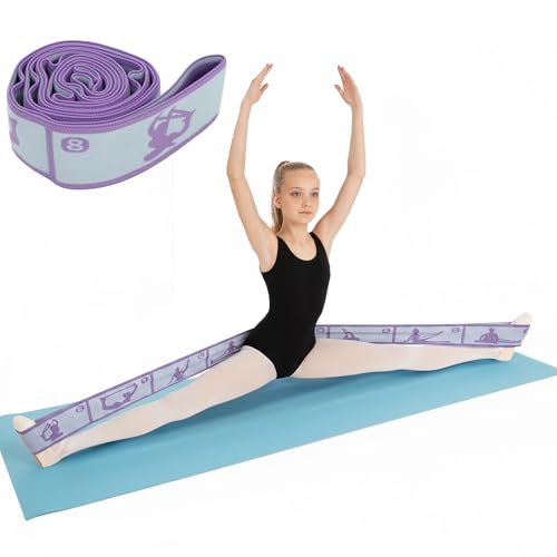 Stretch Strap for Girls Elastic Gymnastics Stretching Ballet Dance Band with 8 Loops, Adjustable Exercise Training Resista...