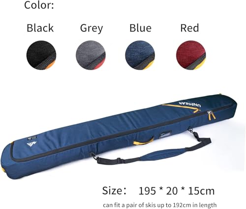 Unigear Ski Bag for Air Travel, 360° Fully Padded Protection, Water-Resistant and Durable up to 192cm for Snow Air Travel ...