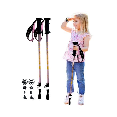 ALYEEPLOR Kids Hiking Poles, 2PCS Todder Collapsible Trekking Poles for Hiking, Ski, Outdoor Activities, Todder Hiking Ess...