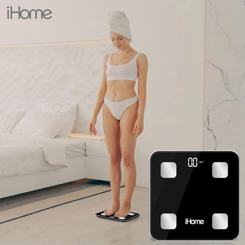 iHome Digital Bluetooth Smart Scale for Body Weight, Weight Scale, Including BMI, Body Fat, Muscle Mass, Batteries Include...