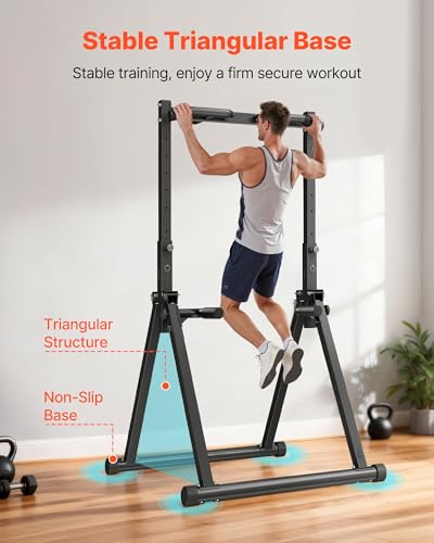 VEVOR Pull Up Bar, 330LBS Capacity Portable Pullup Bar Station, Pullup Bars Free Standing with Triangular Structure & Heav...