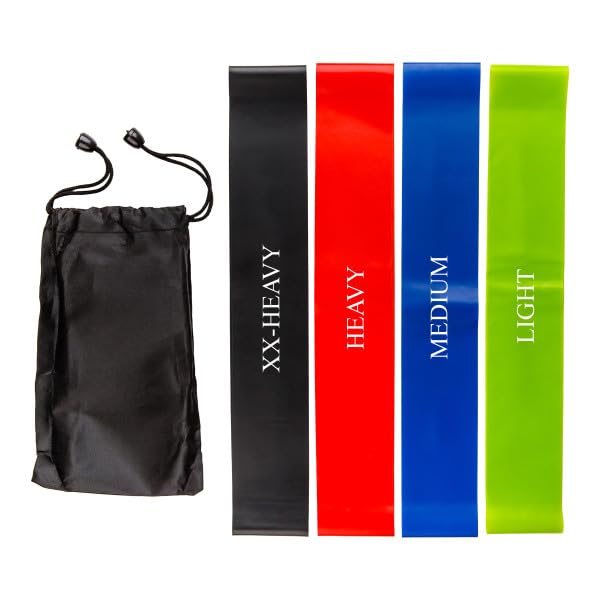 Resistance Bands for Working Out - Workout Band Loop 4-Pack - Exercise Bands with 4 Levels for Toning, Stretching or Physi...