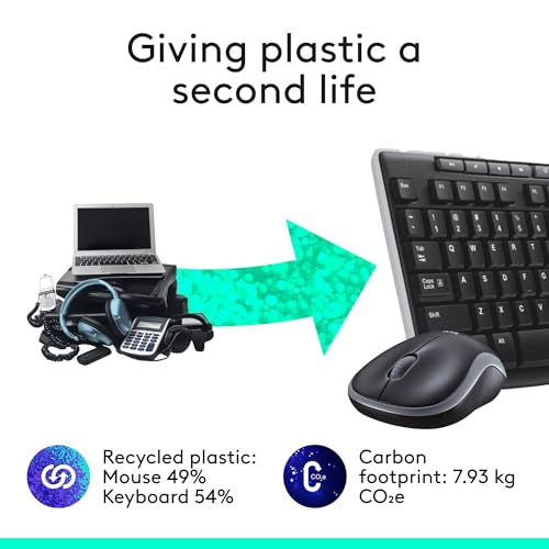 Logitech MK270 Wireless Keyboard and Mouse Combo for Windows, 2.4 GHz, 8 Multimedia Keys, PC, Laptop, Wireless Keyboard Co...