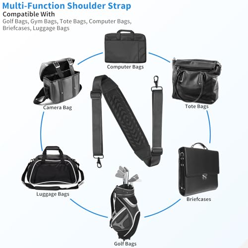 FIEIL 3D Air Cushion Ultra Comfortable Bag Strap, 67" Thicken Shoulder Strap with Double Adjustable Buckles and Metal Hook...