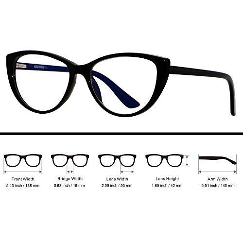 ANDWOOD Blue Light Blocking Glasses Women Bluelight Blocker Computer Cateye Clear Cat Eye Eyeglasses Frame AR003