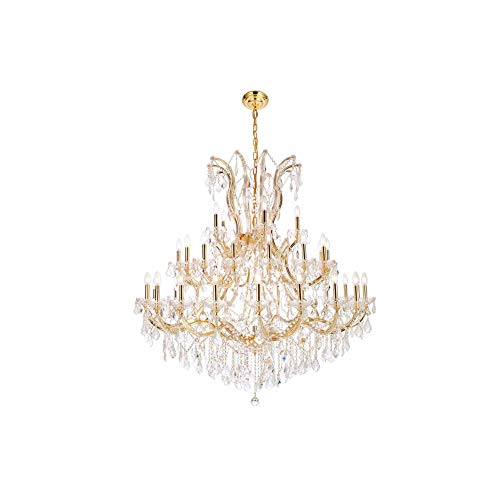 Elegant Lighting Royal Cut Crystal Chandelier 52 Gold Model 2800G52G/Rc