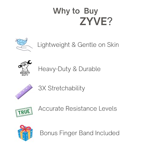 ZYVE Resistance Bands Set for Women & Men –12" Heavy Duty Natural Rubber Exercise Loop Bands for Legs, Glutes, Strength Tr...