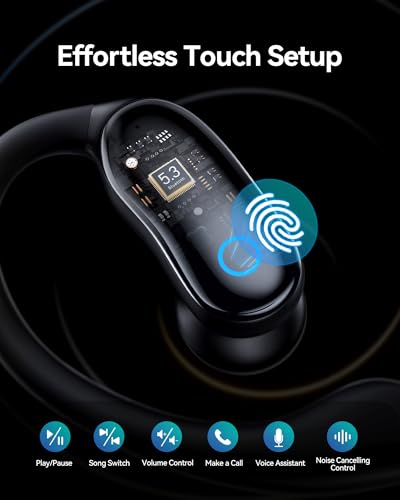 GNMN Active Noise Cancelling Ear Buds Wireless Earbuds 96hrs Playback Bluetooth Headphones Dual Battery Display Stereo Bas...