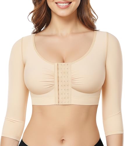 BRABIC Upper Arm Shaper for Women Fajas Post Surgery Compression Sleeves Front Closure Bra Arm Lipo Shapewear Tops