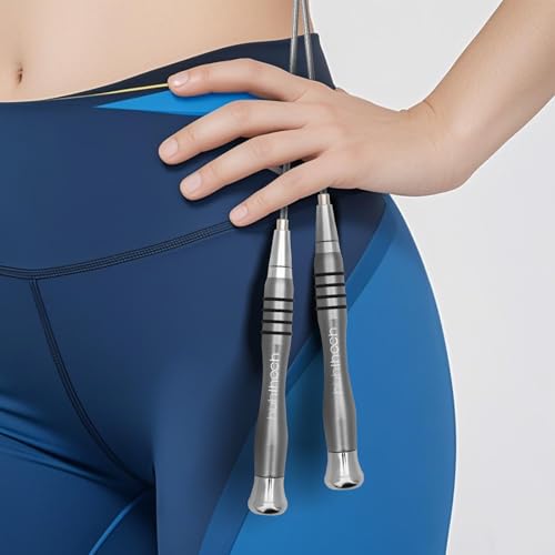 High Speed Jump Rope - Self-Locking No-Screw Design, Weighted Jump Rope, 360° Fast Rotation, Silicone Textured Design, No...
