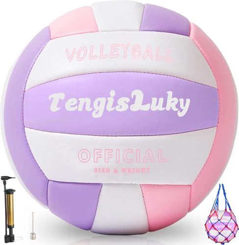 Soft Touch Volleyball Kit - Official Size 5 PU Leather Volleyball - for Outdoor/Indoor Play/Beach Game/Gym Training for Yo...