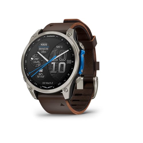 Garmin D2™ Mach 2 – 47 mm, Premium Aviator Smartwatch with GPS, Advanced Flight Maps, LED Flashlight, Built-in Microphone/...