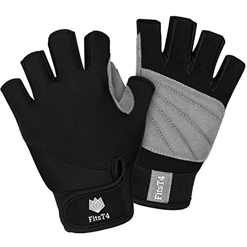 FitsT4 Sports Half Finger Padded Palm Gloves for Diving, Sailing, Jet Skiing, Stand-UP Boarding, Kayaking and Water Skiin...