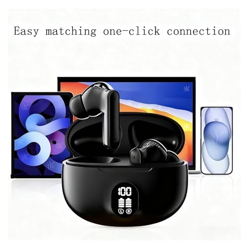 BSWLMDD Wireless Bluetooth Noise-Canceling Earbuds Bluetooth 5.3 High-Fidelity Stereo LED Display in-Ear Headphones 48-Hou...