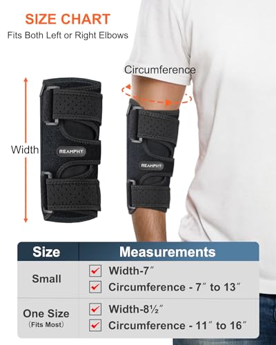Reamphy Elbow Brace,Comfortable Night Elbow Sleep Support,Elbow Splint, Adjustable Stabilizer Splints, Cubital Tunnel Synd...