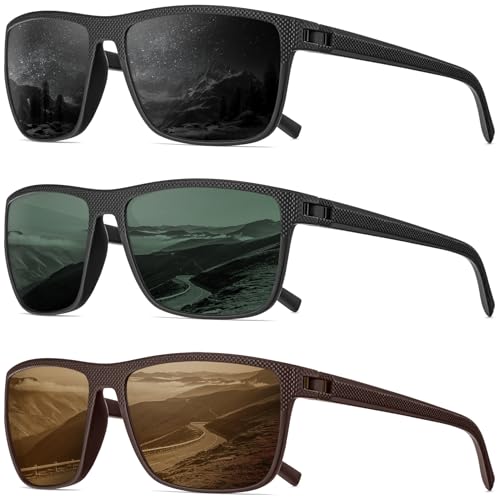 QALLY Polarized Sunglasses Men, Mens Sunglasses Polarized UV protection Lightweight Sun Glasses for Driving Fishing Golf