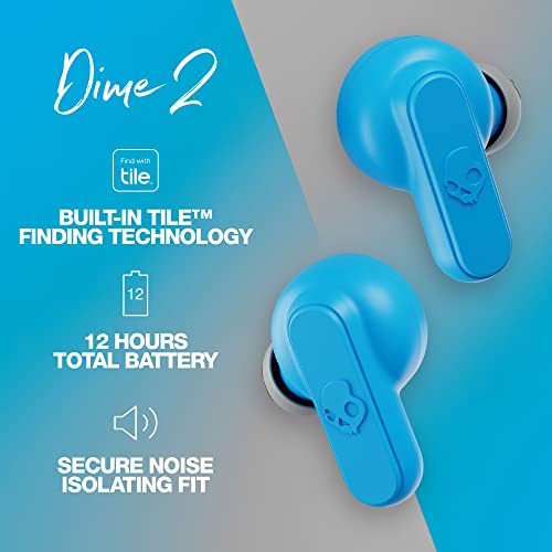 Skullcandy Dime 2 Wireless Earbuds, Bluetooth Headphones, Noise Isolating Fit, Up to 12 Hours Battery, Microphone for iPho...