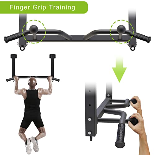 Kipika 32" Ceiling Mounted Pull Up Bar - Heavy Duty, Highly Adjustable, Multifunctional Chin Up Bar - Home Gym System with...