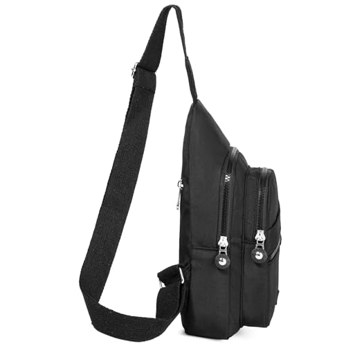 Metesbow Sling Backpack Cross Body Bag Small Fanny Pack Crossbody Bags for Women Trendy - Black