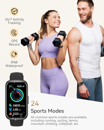 Fitness Tracker, Smart Watches for Women Men with Heart Rate/SpO2/Sleep Monitor, IP68 Waterproof Fitness Watches for Women...