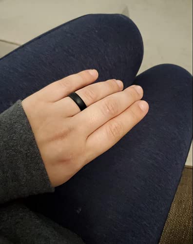 Qinaoco Silicone Rings for Women - Heart [I Love U] Pattern Airflow Inner Grooves Breathable Rubber Wedding Ring Silicone Weddin