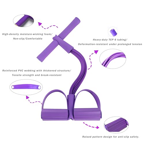21 Fitness Resistance Bands-6 Tube Pedal Ankle Puller Pedal Resistance Band with Handle for Legs, Arms, Full Body Workout(...