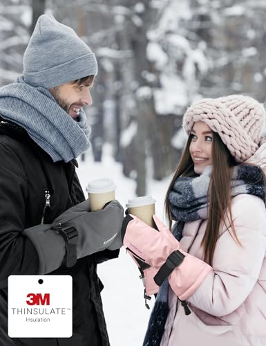 Supertrip Ski Mittens Men Women, Waterproof Snowboard Mittens Gloves Touch-Screen Anti-Slip Snow Mitts 3M Thinsulate, Warm...