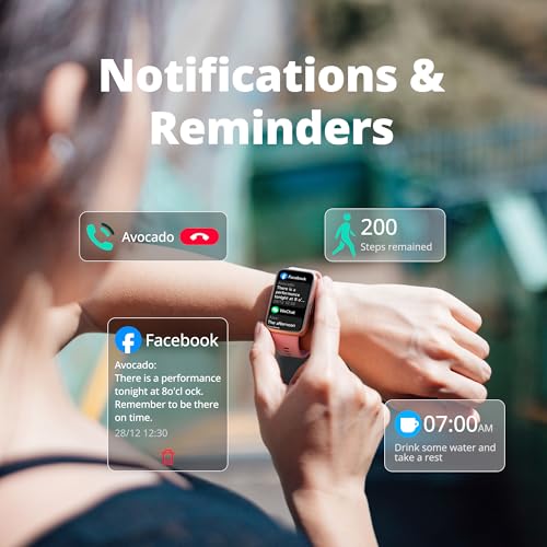 Fitness Tracker Smart Watch for Men Women, 1.47" HD with Bluetooth, 24/7 Heart Rate & Blood Oxygen Monitor, Sleep & Step C...