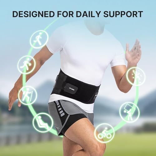 Fit Geno Back Brace for Lower Back Pain Men & Women: Adjustable Lumbar Support Brace for Pain Relief - Breathable Waist Be...