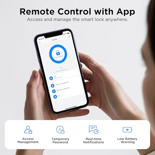 TCL D1 Pro Palm Vein Smart Lock, Keyless Entry Door Lock, Upgraded Rechargeable Battery, Front Door Smart deadboalt, App R...