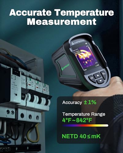 H128 Handheld Thermal Camera, 240 x 240 TISR Resolution, 24h Battery Life Thermal Imaging Camera, 25 Hz Infrared Camera wi...