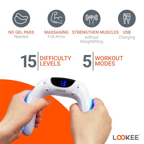 LOOKEE VibHeal Arm Exerciser | Flabby Arms Workout, Hand & Wrist Massager | Portable Arm Toning & Recovery Device with 15 ...