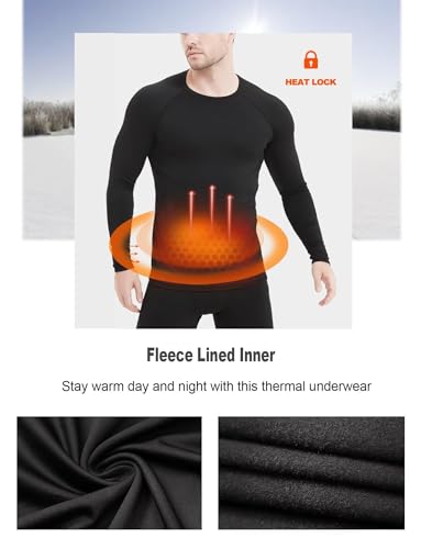 Dalavch 5 Pack Thermal Compression Shirts for Men Long Sleeve Running Gear Undershirt Base Layer for Winter Cold Weather