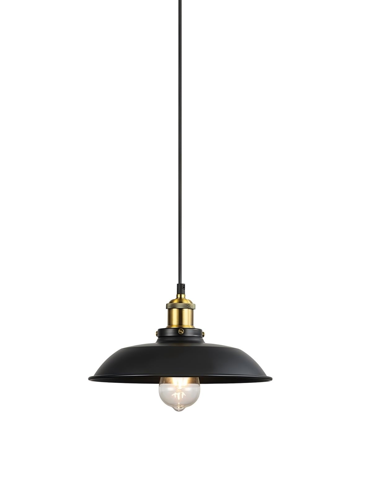 Newrays Industrial Pendant Light Fixture, Metal, Model PD-28, 1 Pack-D28, Black for Restaurant, Hallway, Dining Room