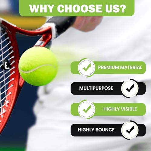 FURWEY Tennis Balls, 24/36/80 Pack Bulk Tennis Balls Pressureless Tennis Ball, Come with Mesh Bag for Easy Transport,Pet D...