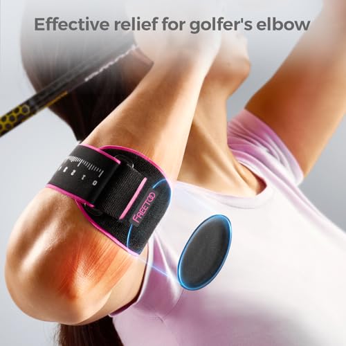 FREETOO Elbow brace for Tendonitis and Tennis Elbow for Women Men, Golfers Elbow Brace for Women for Pain Relief, Adjustab...