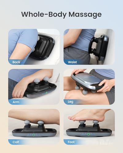 RENPHO Massage Gun Deep Tissue, Handheld Neck Massager with Replaceable 4-Head and Plate, Muscle Percussion Massage Tool f...