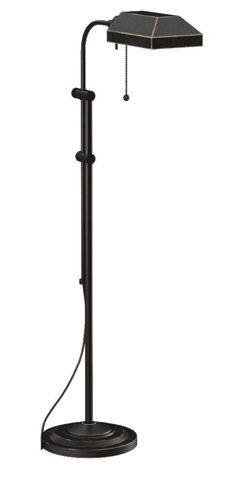 Cal Pharmacy Floor Lamp Bo-117Fl-Db, 46 Adjustable Height, Dark Bronze, Glass Shade, 100-Watt