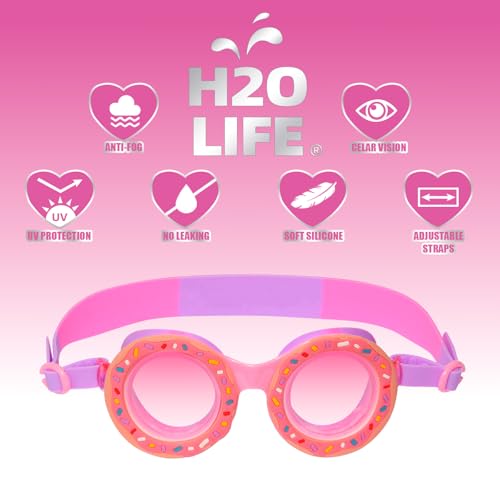 H2O Life Kids Swim Goggles for Girls and Boys Fun Toddler Swimming Eyewear Protection for Children